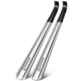 Zomake Shoe Horn Long Handle For Seniors 2 Pack,metal Long Shoehorn Fo