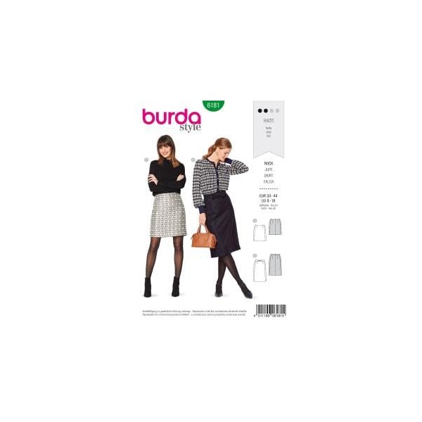 Burda 6181 Misses Skirt Size 8-16 Easy Sewing Pattern 2