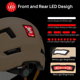 ILM Adult Bike Helmet with USB Rechargeable LED Front and Back Light Mountain&Road Bicycle Helmets for Men Women Removable Goggle Cycling Helmet E3-10L(Orange Pink, Large/X-Large)