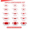 KOMUEE 24 Pieces Glass Food Storage Containers Set,Glass Meal Prep