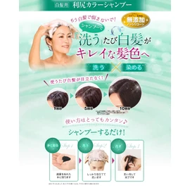 Rishiri Color Shampoo (Natural Brown), 6.8 fl oz (200 ml), Set of 2 (6 Bonus Packs)