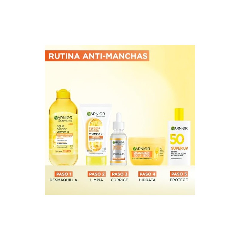Garnier Hidratante Toque Seco Antimanchas con Vitamina C y Acido