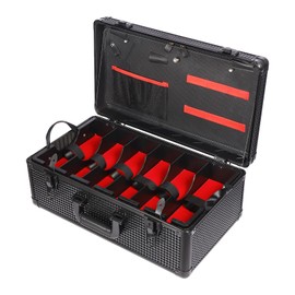 MARTEXBUY Makeup Train Case, Professional Barber Case, Portable Cosmetic Organizer Box with Locks, Barber Tool Organizer Case, Makeup Supplies Case Box for Salon