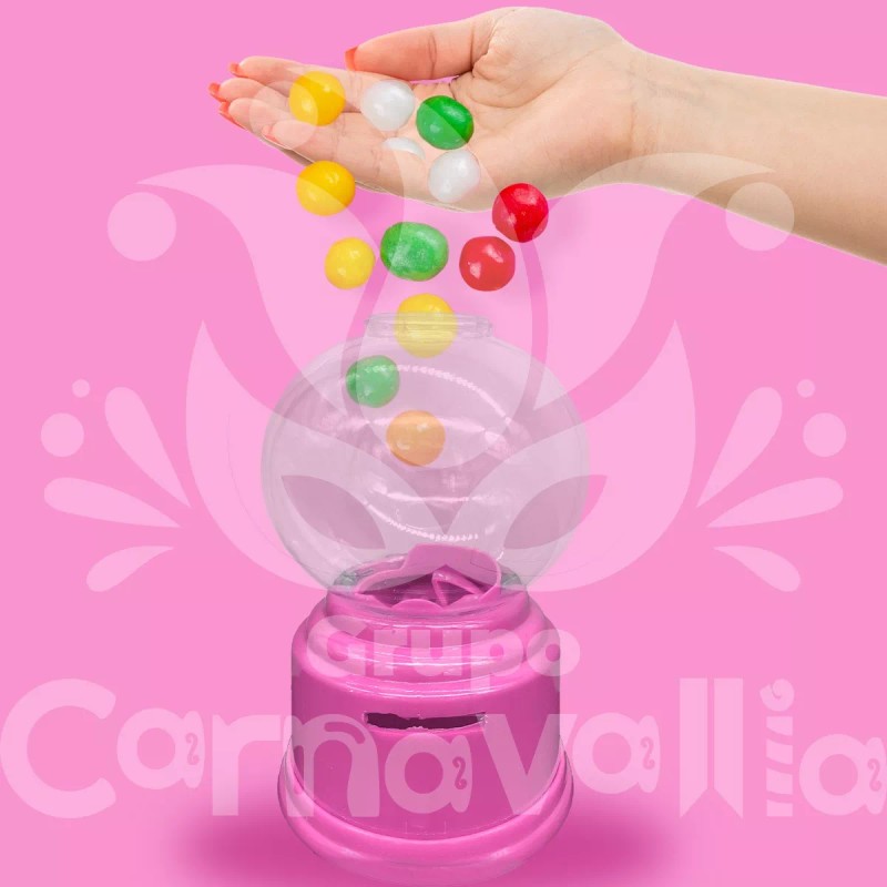 Grupo Carnavallia Mini Chiclera Bola Maquina Dispensadora Alcancía 15cm