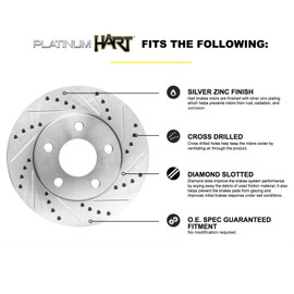 Hart Brakes Front Brakes and Rotors Kit |Front Brake Pads| Brake Rotors and Pads| Ceramic Brake Pads and Rotors - PHCF.48054.02