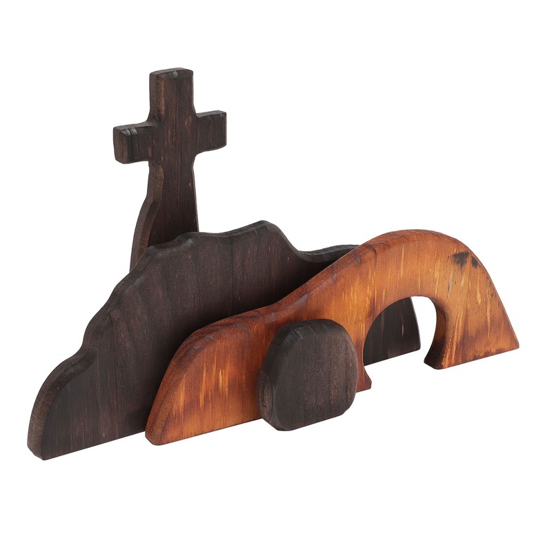 Wooden Tomb Cross Decor Empty Tomb Easter Decor for Home