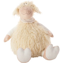 Nourison Mina Victory N1563 Trendy, Hip, & New Age Shaggy Lamb Plush Pillow, 22" x 26", Ivory