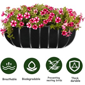 4Pcs Fabric Window Box liners-30 inch Fabric Planter Basket Liner-Rectangle Felt Flower Pot Liners-Hanging Plant Basket Fiber Insert for for Outdoor Hanging Flowers Vegetables,Avoid Birds Nesting