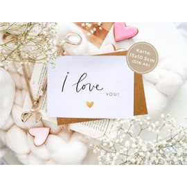 JoliCoon I Love You Card A6 with Natural Envelope and Wax Seal