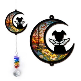 GIFTELIX Pet Memorial Suncatcher - Dog Memorial Ornament - Pet Loss Gift - Dog Paw Suncatcher - Rainbow Bridge Sympathy Gift - Paw Print Ornament - Remembrance Keepsake