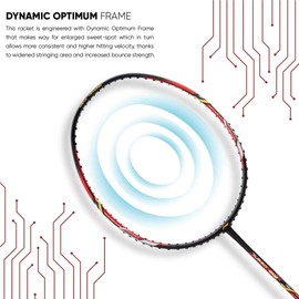 Li-Ning Turbo 99 Unstrung Carbon Fiber Badminton Racket with Full Cover (Black, Red)