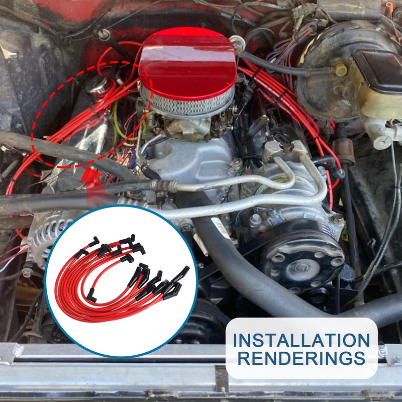 JDMSPEED New Red 10.5mm Racing Spark Plug Wires Set Replacement