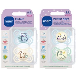 MAM Perfect Day+Night 0-6 Pack of 4 Blue