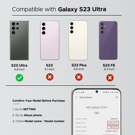 GREEN FUSION Compatible with Galaxy S23 Ultra Back Cover Replacement, Back Glass Door for S23 Ultra 5G SM-S918 Series with Pre-Installed Camera Lens, Repair Toolkit & Instruction, Phantom Black