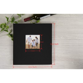 potricher Linen Hardcover Photo Album 4x6 600 Photos Large Capacity for Family Wedding Anniversary Baby Vacation (Black, 600 Pockets)