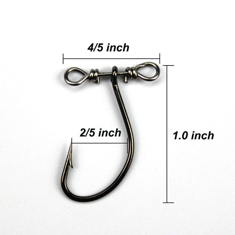 Unclesport 50 Pieces SpinShot Drop Shot Hook Swivel Fishing Hooks