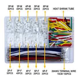 jst Ph Connector kit 2, 3, 4, 5, 6 pin connectors Bent Male/Female housings and 26AWG pre-Crimped Electronics for Circuit Board connectors (pre-Crimp Wire 470 pcs)