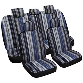 VarCozy Baja Saddle Maneta Covers Set Full Set, Cubiertas del Asiento Delantero y Cubiertas de Asiento Trasero Dividido para sedán, SUV, camión,...   