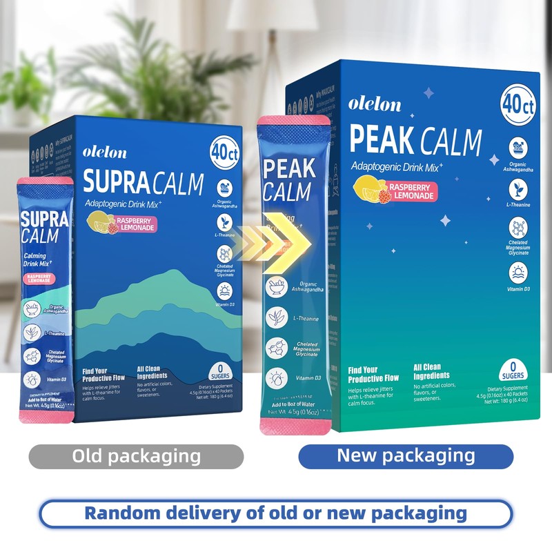 40 Count Peak Calm Cortisol Drink with Magnesium Glycinate, Ashwagandha,