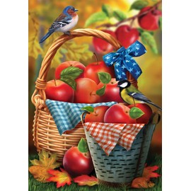 Harvest Apple Basket Fall House Flag 40" x 28" Briarwood Lane