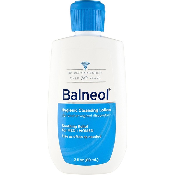 Balneol Hygienic Cleansing Lotion 3 Ounce Bottles, Moisturizing Soothing Relief