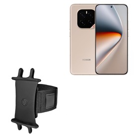 BoxWave Holster Compatible with Honor GT Pro - ActiveStretch Sport Armband, Adjustable Armband for Workout and Running - Jet Black