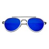 grinderPUNCH Women's Cute Unique Mirror Lens Aviator Sunglasses Blue