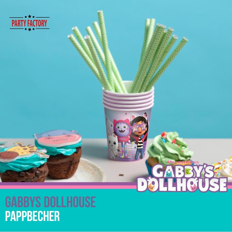 Gabby's Dollhouse - Bicchieri di carta, 8 pezzi, per feste