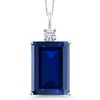 Gem Stone King 925 Sterling Silver Created Sapphire and White
