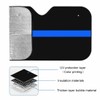 Thin Blue Line Flag Front Windshield Sun Shade Accordion Folding