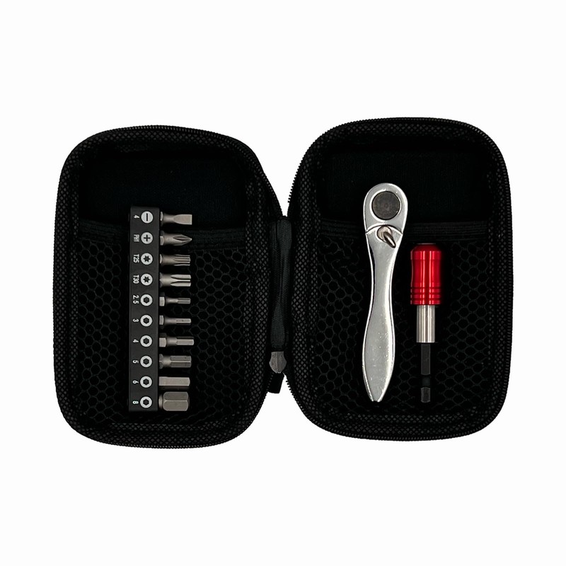Velo-Tool Bicycle 1/4 Drive Mini Ratchet Set with Organizer Case