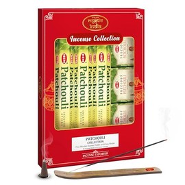 Mystic India - Hem Incense Patchouli 4 Tube Hexa & 3 Box Cones with Free Incense Holder & Cone Holders