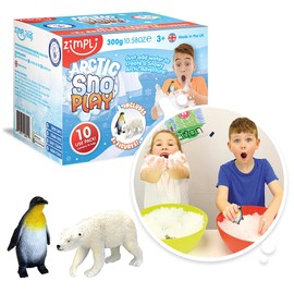 Zimpli Kids Arctic SnoPlay Sensory, Magically Turns Water into Artificial Fake Instant Snow, Value Outdoor & Indoor Toy for Children, Sensory Play, Water Toy, Snow Decoration