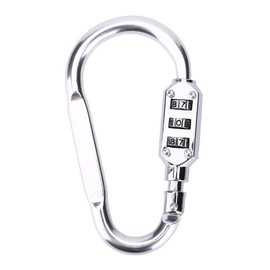 3Colors Travel Bag Luggage Security Combination Lock Locking Carabiner Padlock(Sliver) Climbing Tools Climbing Tools