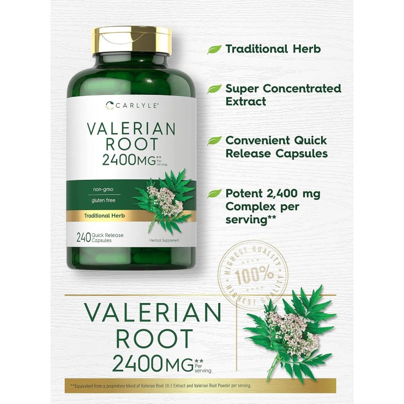 Cpsulas Raz De Valeriana 2400mg 240 Pzas Sin Gluten Sin