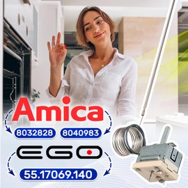 Thermostat for Oven 299 °C with Original Code 8032828 8040983 for Amica 55.17069.140 for Ego MONTERAL