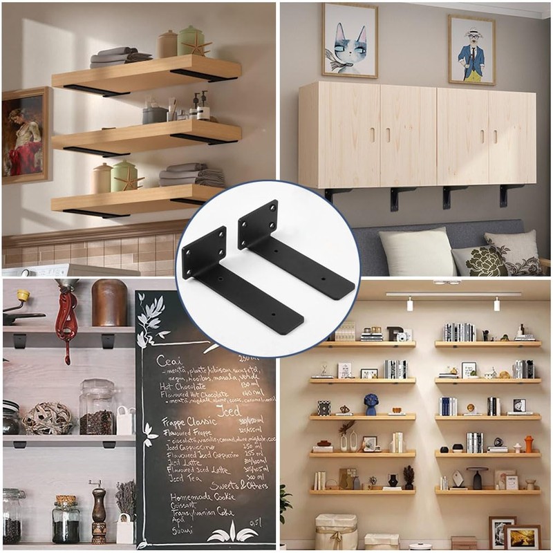 2 Pack Heavy Duty Shelf Brackets for Wall Mounting, with