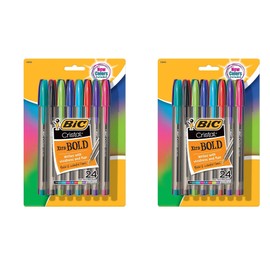 BIC MSBAPP241-A-AST Cristal Xtra Bold Fashion Ballpoint Pen, Bold Point (1.6mm), Assorted Colors, 48-Count