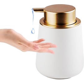 Generisch Soap Dispenser Marbled Ceramic 400 ml Foam and Lotion Dispenser (Pure White), 4270004275308