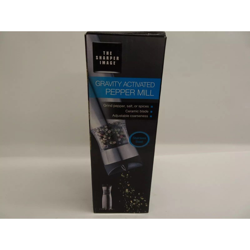 Sharper Image Gravity Activated Pepper Mill Stainless steel New Boxed