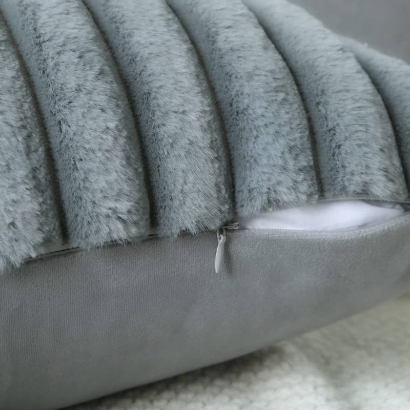 Soleebee Plush Velvet Cushion Covers, Set of 2, Soft Artificial