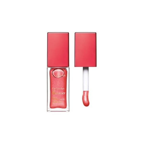 Clarins Comfort Lip Oil, Shimmer, 0.2 oz (7 g), Lip Gloss 06, Pop Coral (Stock)