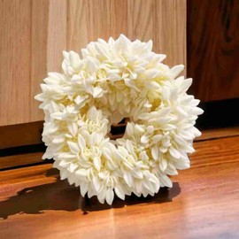 PIDAVLIYA'S Artificial Mogra Gajra Hair Accessories Rubber Band for Women Perfect for Festivals, and Special Occasions (White, Small)