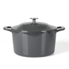 Martha Stewart Gatwick 7 QT Enamel Cast Iron Dutch Oven, Gray