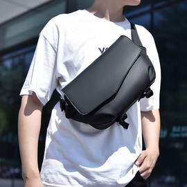 Men's outing bag neat chic black color casual daily cross bag Black