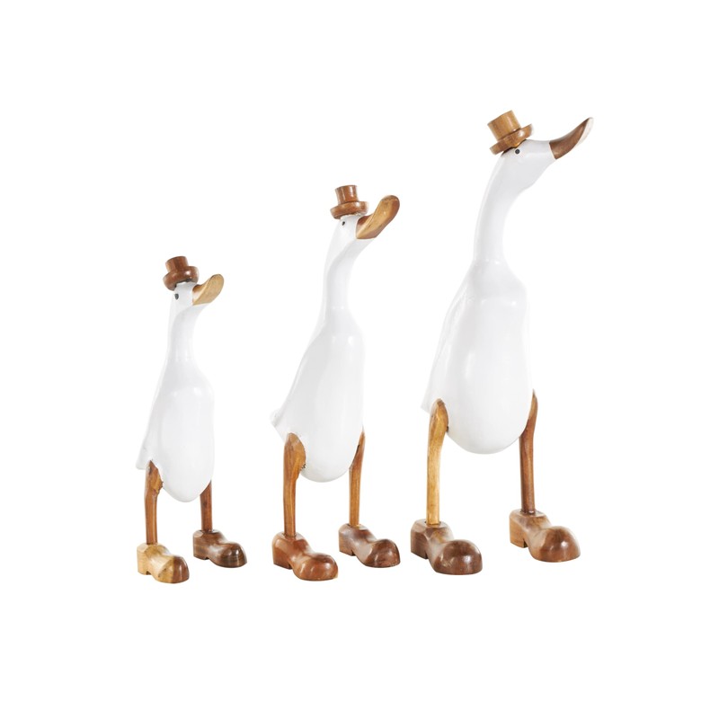 Deco 79 Wood Duck Decorative Sculpture Home Decor Statues with