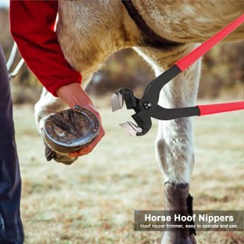 Docdciy 8 Piece Farrier Tool Kit, 14 Inch Horse Hoof Trimming Tools Include Hoof Knife, Hoof Nippers, Hoof Rasp, Hoof Pick, Hoof Knife Sharpener，Gloves and Bag