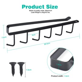 Fest Cup Holder Without Holes Hanging Cup Hanging Caps Shelves Multifunctional Row Hooks for Cabinets Iron Hooks