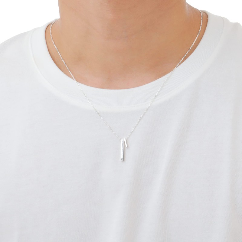The Kiss SPD273DM 19.7 inches (50 cm) Diamond Silver Necklace,