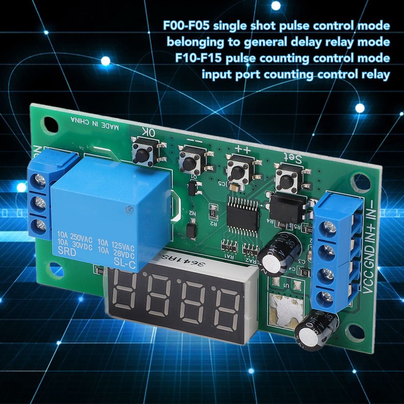 Multifunctional Pulse Counter Relay Board 0.1S to 9999999.9s 0.01s Accuracy